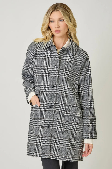 Single Breasted Midi Coat - Black