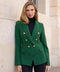 Slim Blazer Jacket With Gold Buttons Green
