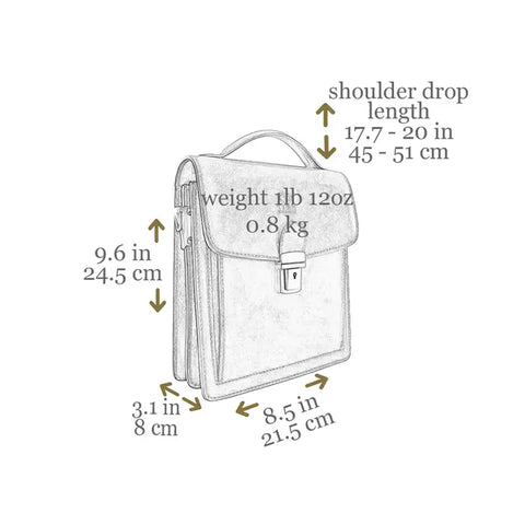Small Leather Briefcase For Men, Unisex - Walden
