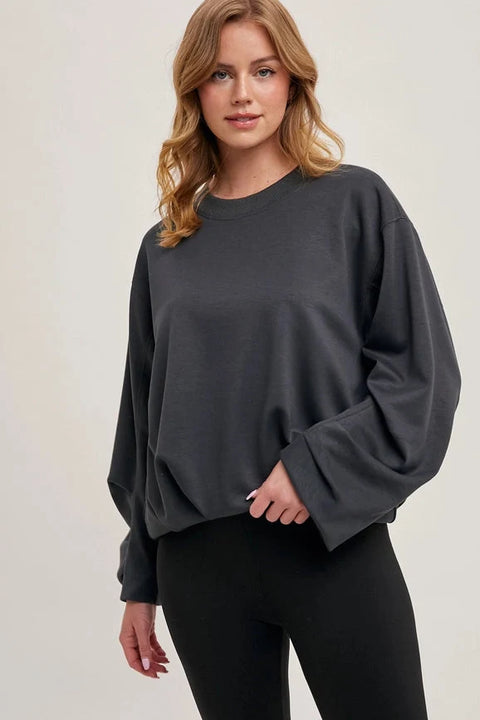 Softstreme Voluminous-Sleeve Pullover - ASH