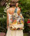 Stay Gold Boho Linen Tote Bag with Rabbit & Bees