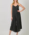 Stripe Sleeveless V-Neck Jumpsuit - Black