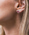 HALO ZIRCONIA ROUND EARRINGS