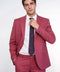 2 Piece Patterned Slim Fit Magenta Men Suit - Wessi