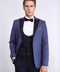 Patterned Blazer Navy Blue Mens Tuxedo - Wessi