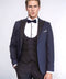 Patterned Jacket Combined Navy Blue Tuxedo | Wessi