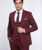Patterned Claret Red Vested Suit- Wessi