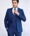 Blue Vested Suit With Plaid Blazer - Wessi