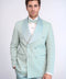 Satin Shawl Collar Patterned Double Breasted Sage Green Men Tuxedo Suit - Wessi