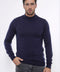 Half Turtleneck Knitwear Navy Blue Men Sweater - Wessi