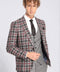 Checked Slim Fit Grey Men Suit - Wessi