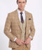 Slim Fit Checked Beige Men Suit - Wessi