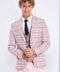 Checked Slim Fit Pink Men Suit - Wessi