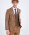 Checked Patterned Slim Fit Brown Men Suit - Wessi