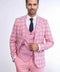 Checked Patterned Slim Fit Pink Men Suit - Wessi