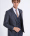 Checked Slim Fit Navy Blue Men Suit - Wessi