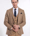 Checked Slim Fit Tan Men Suit - Wessi