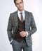Patterned Checked Slim Fit Anthracite Men Suit - Wessi