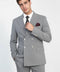 Pinstripe Double Breasted Men’s Grey Suit with Silver Button Details - Wessi