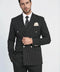 Pinstripe Double Breasted Men’s Black Suit with Silver Button Details - Wessi