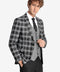 Slim Fit Patterned Checked Black Men Suit - Wessi
