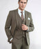 Striped Slim Fit Brown Men Suit - Wessi