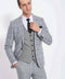 Checked Patterned Slim Fit Grey Men Suit - Wessi