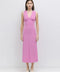 Arielle Lace Trimmed Midi Dress Pink