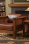 Craftsman Crofter Mission Style Arm Chair - Russet Brown Leather (RB1)