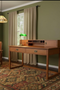 Mission Style Oak Library Table with Hutch