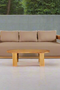 Eclipse Outdoor solid Teak Wood Sofa Set - light brown fabric