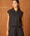 Urban Sleeveless Bomber Jacket with Lapel Collar