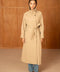 Utility Oversized Long Belted Trench with Stand-Up Collar