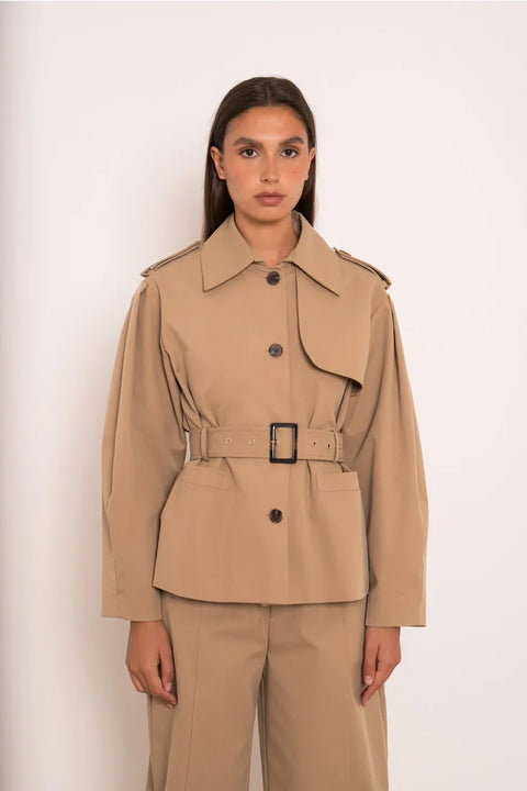 Utility Short Belted Trench Jacket