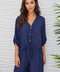 Viscose Front Tie Button Down Shirt
