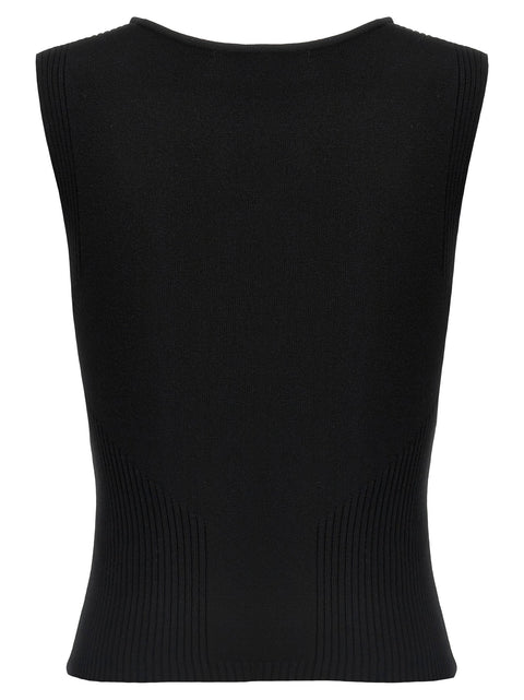 Marine Serre Moon Jewelry Knit Open Neck Top