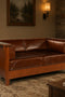 Craftsman Cubic Panel Side Love Seat - Chestnut Brown Leather