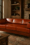 Mission / Craftsman Cubic Slat Side Sofa - Russet Brown Leather (RB2)