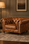 Century Chesterfield Arm Chair - Light Brown Leather