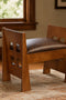 Mission Style Oak and Leather Foot Stool - Model A31