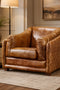 Waco Rustic Modern Arm Chair - Light Brown Leather