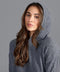 Womens 100% Cashmere Hooded Jumper Grey