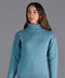 Womens 100% Chunky Merino Wool Submariner Roll Neck Jumper Teal