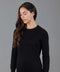 Womens 100% Cotton Crew Neck Jumper Black