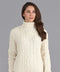 Womens Chunky Merino Wool Roll Neck Cable Jumper