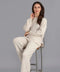 Womens Lambswool Drop Shoulder Jumper Linen