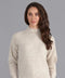 Womens Lambswool Grown On Neck Jumper Linen