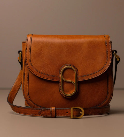 Women's Leather Saddle Bag Crossbody Bag - Villette