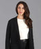 Womens Midweight Cotton Relaxed Fit Knitted Blazer Black