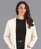 Womens Midweight Cotton Relaxed Fit Knitted Blazer Ecru